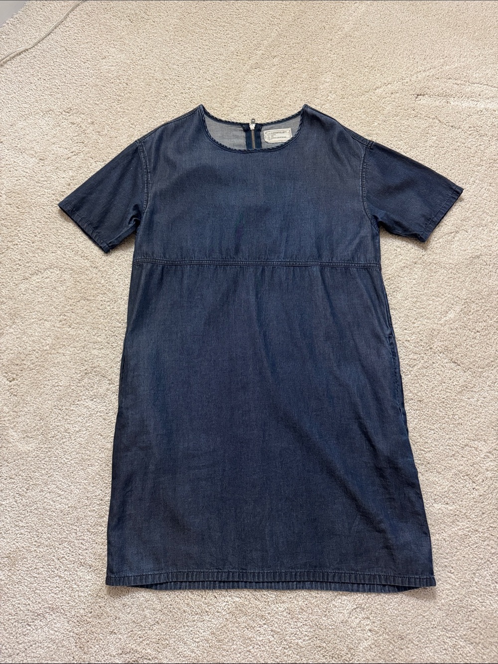 Current/Elliott Dark Navy Short-Sleeve Denim Mini Dress